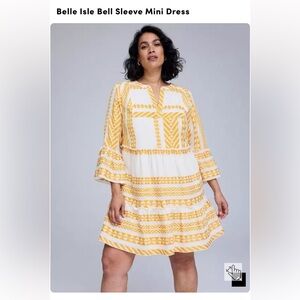 Torrid Yellow and White Mini Dress